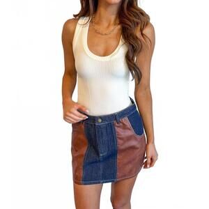 NEW NEEDII autumn drift mini skirt in denim